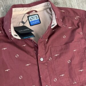 LA Police Gear LAPG Target Practice Maroon Snap Up Men's S Shirt